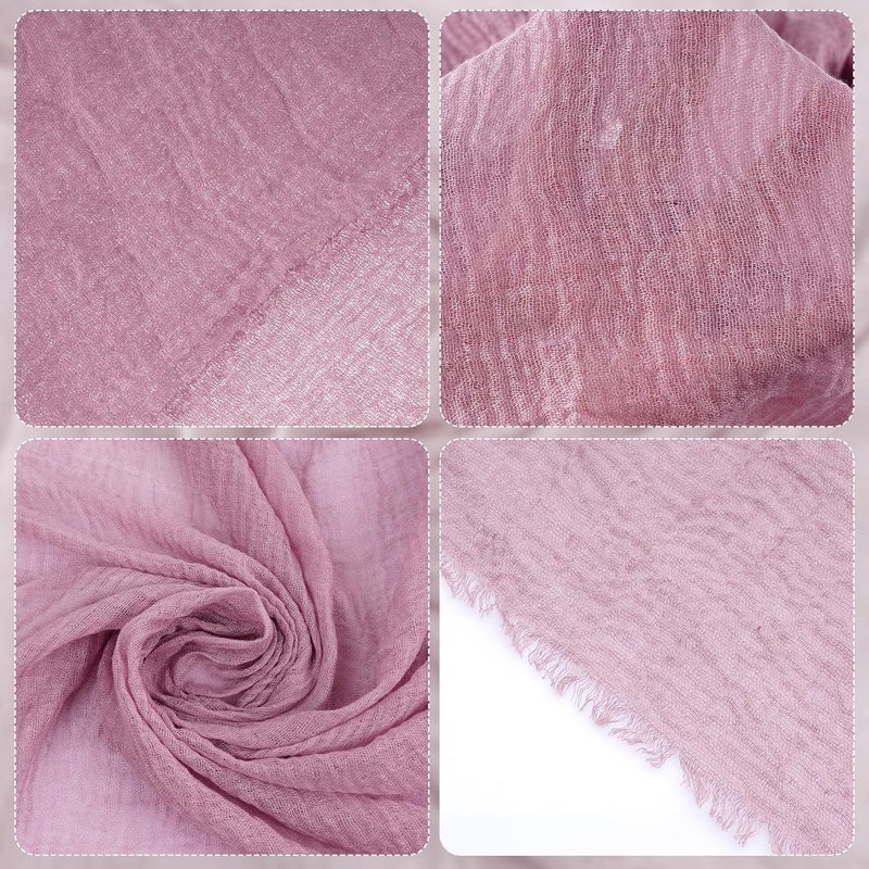Nydotd Women Summer Cotton Linen Scarf Crinkle Long Beach Shawl Wrap hijab with Fringe - Image 3